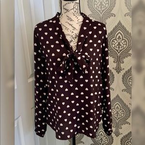 Ann Taylor loft purple heart blouse